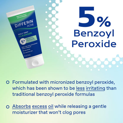 Differin dual action facial wash showing authentic USA imported batch code