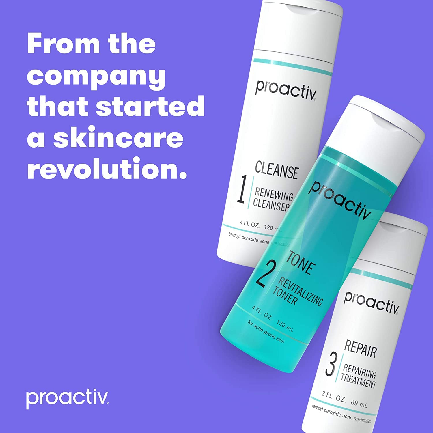 Proactiv acne treatment cleanser bottle side profile