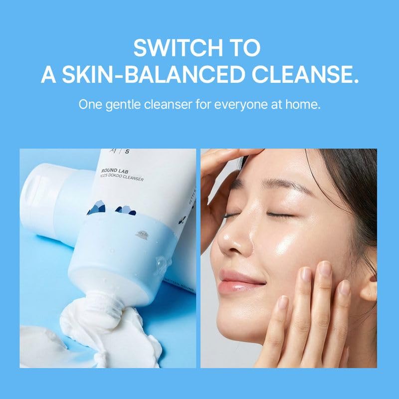Round Lab 1025 Dokdo Cleanser applied on hand for texture demonstration