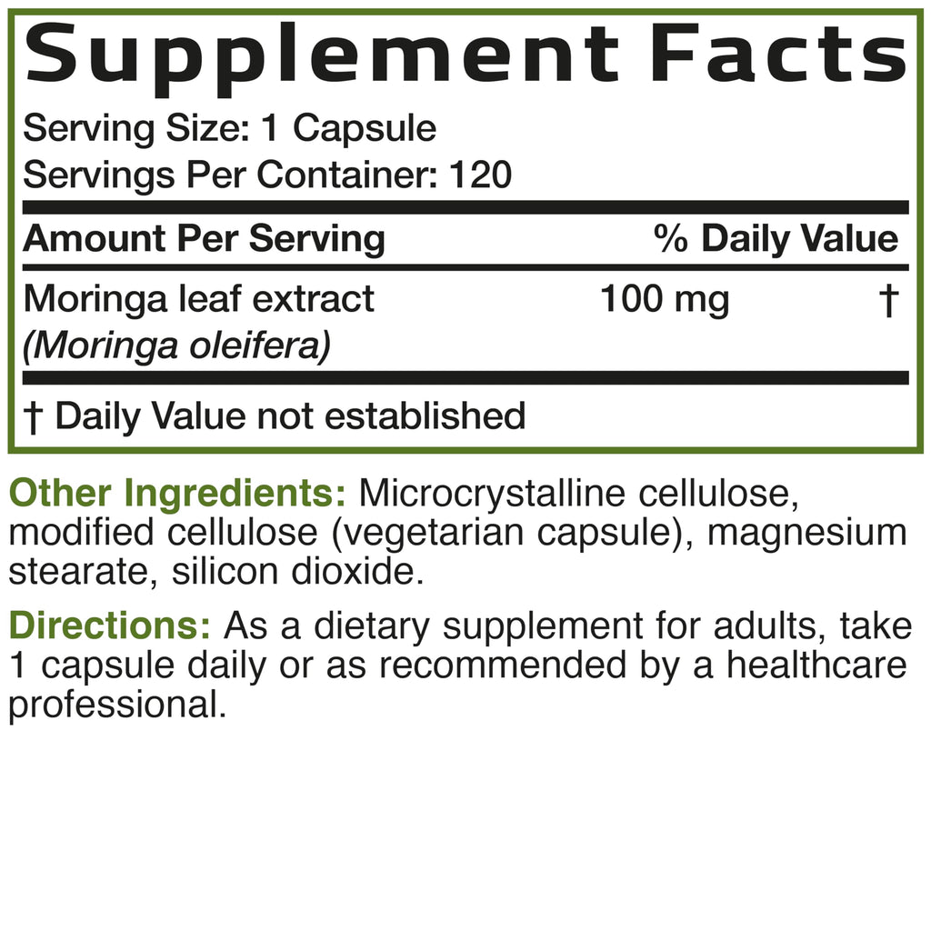 Bronson Moringa extra strength product bottle with packaging