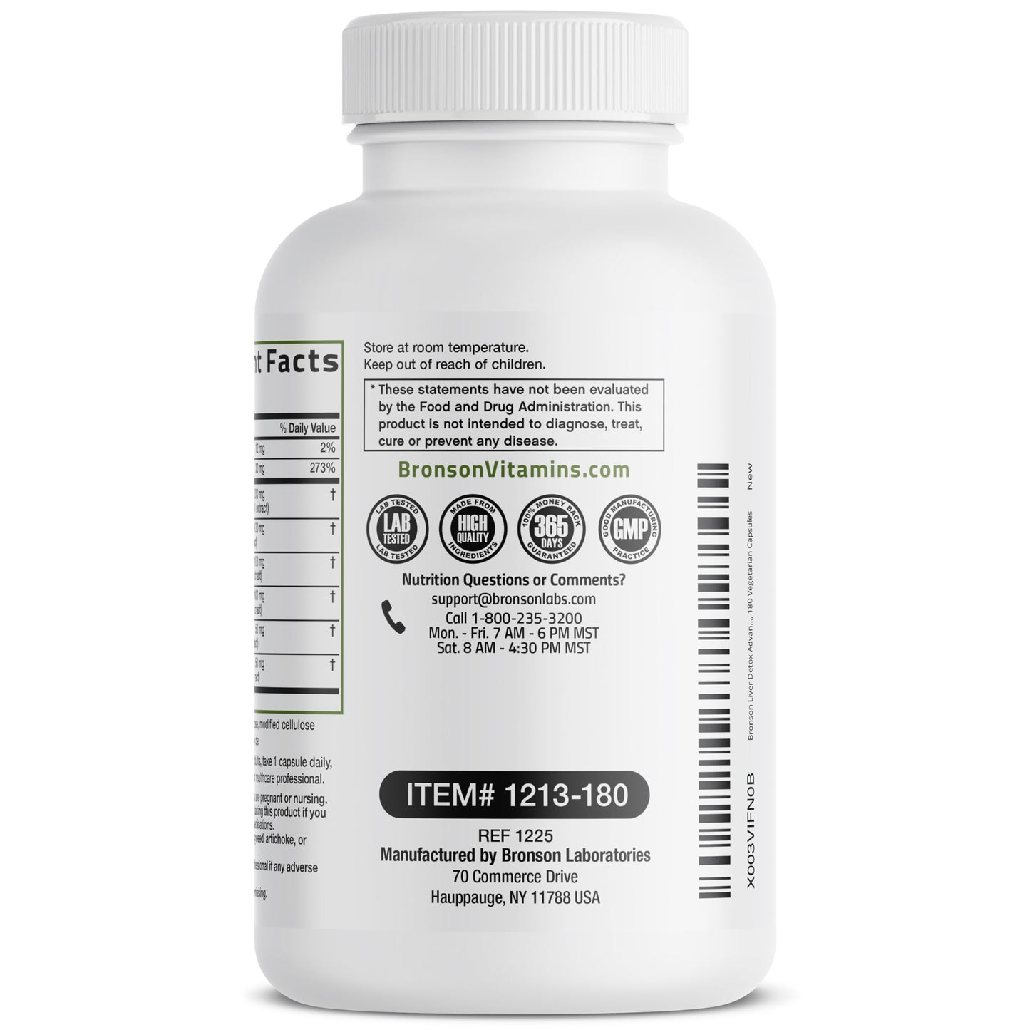 Bronson natural vegetarian formula for liver health support and daily detox maintenance.