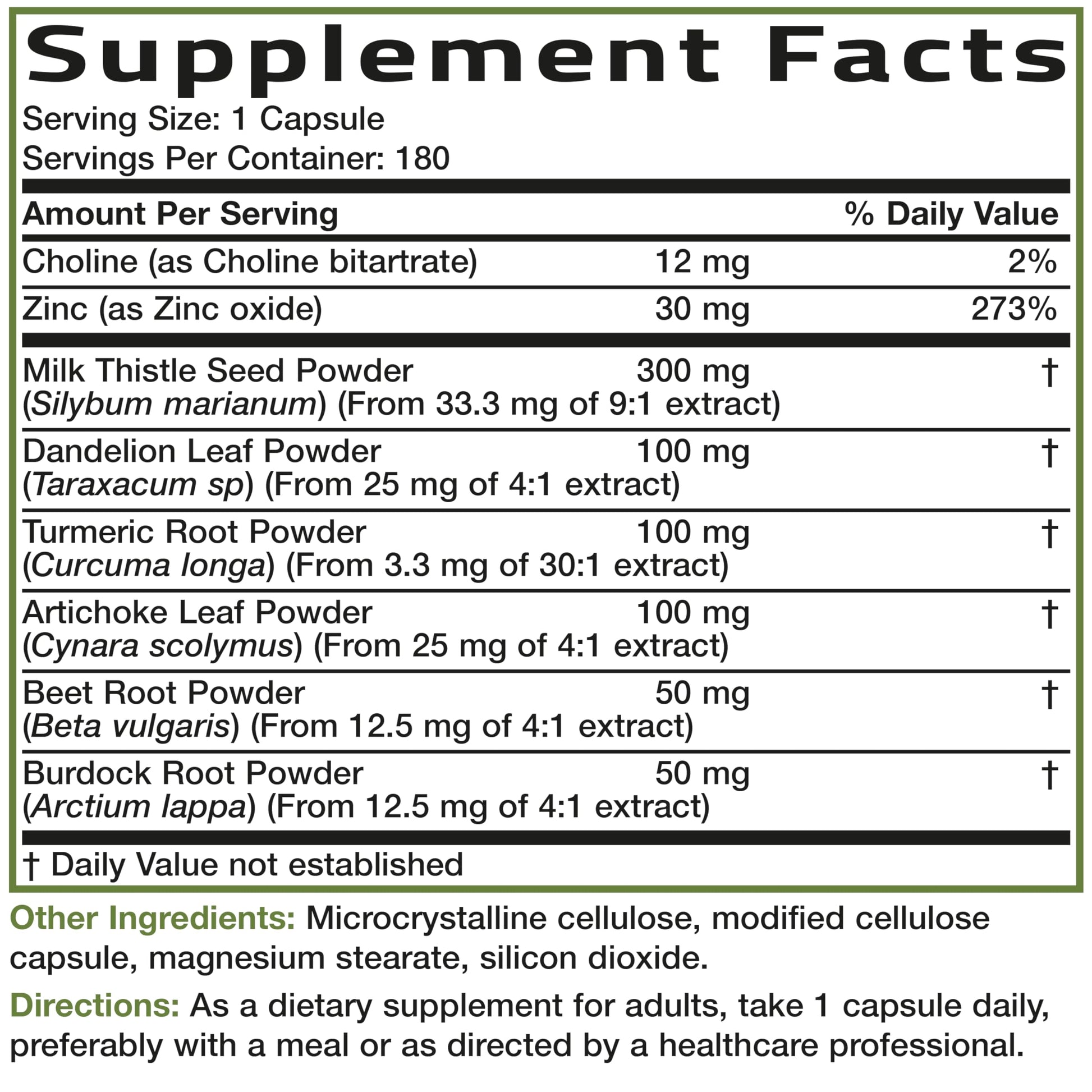 Bronson antioxidant rich liver cell protection supplement packaging graphics and safety seal.