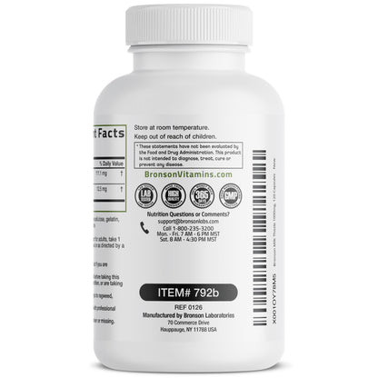 A single bottle of Bronson 1000 milligram herbal blend showcasing the clean amber packaging designed to protect potency.