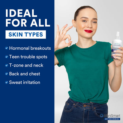 Back label of SkinSmart Antimicrobial Facial Cleanser showing ingredients