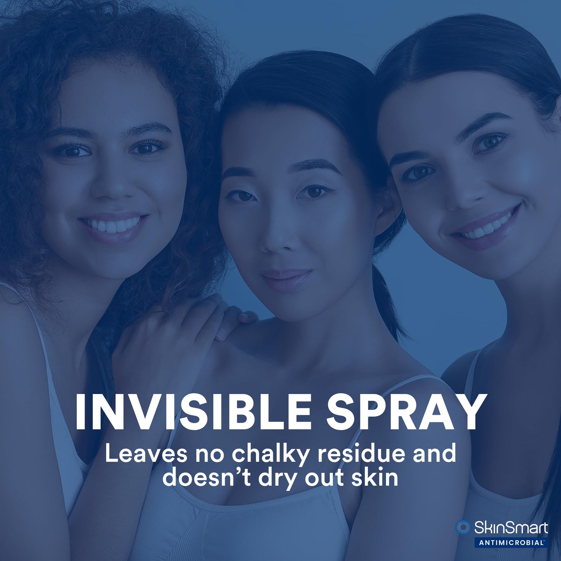 Person using SkinSmart antimicrobial spray as part of skincare routine