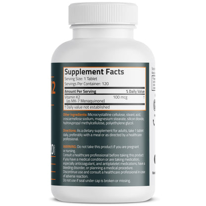 Bronson Basics Vitamin K2 MK7 dietary supplement for cardiovascular health