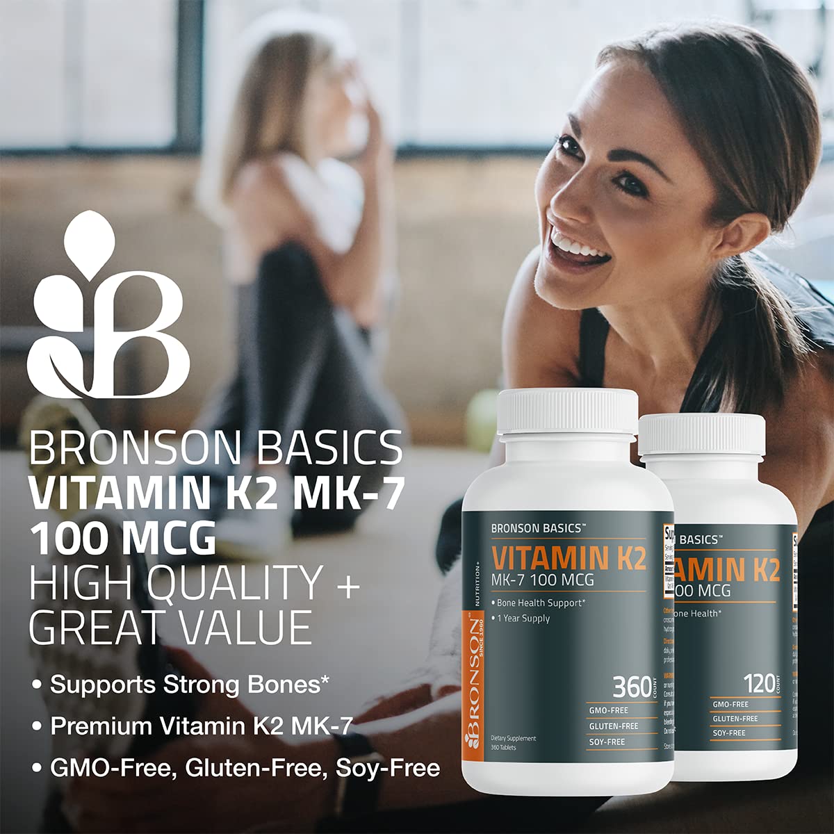 Bronson Vitamin K2 menaquinone 120 vegetarian tablets ingredient list