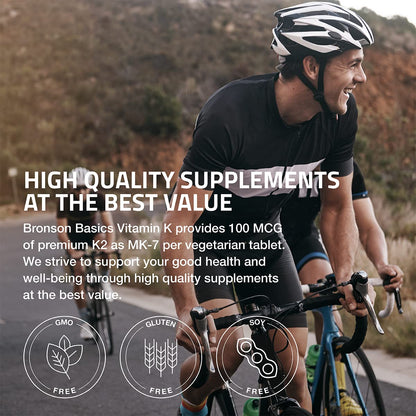 Bronson Vitamin K2 MK7 non GMO gluten free allergen information label