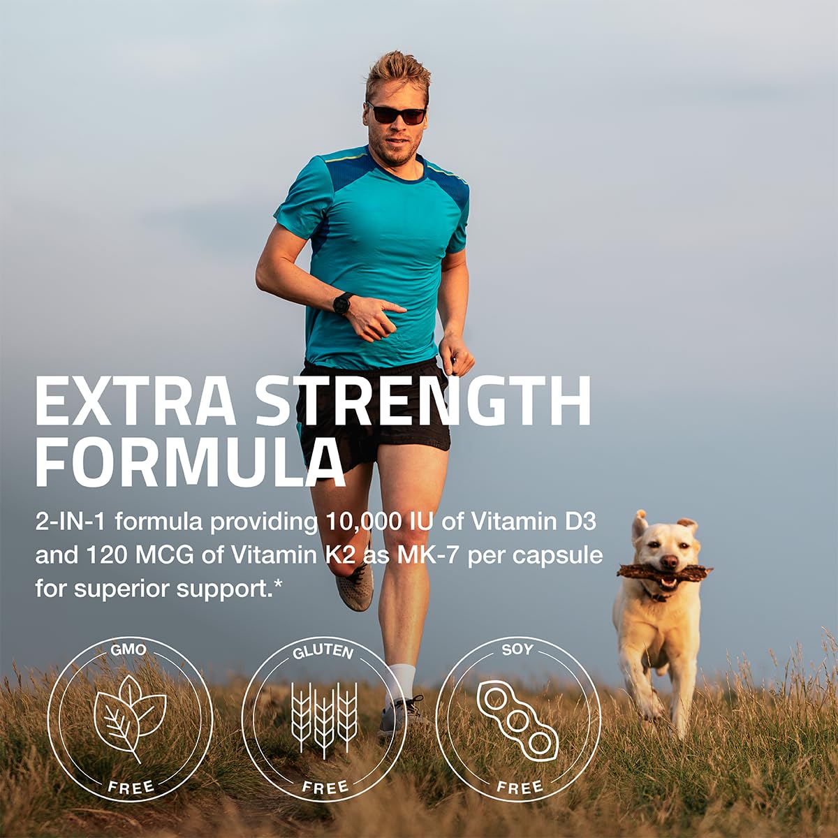 Bronson Vitamin K2 and D3 Extra Strength supplement facts and ingredient list