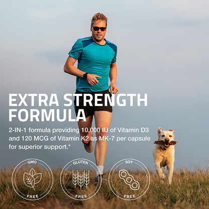 Bronson Vitamin K2 and D3 Extra Strength supplement facts and ingredient list