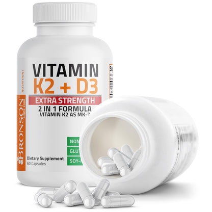 Bronson bone and heart health support daily capsule close up layout