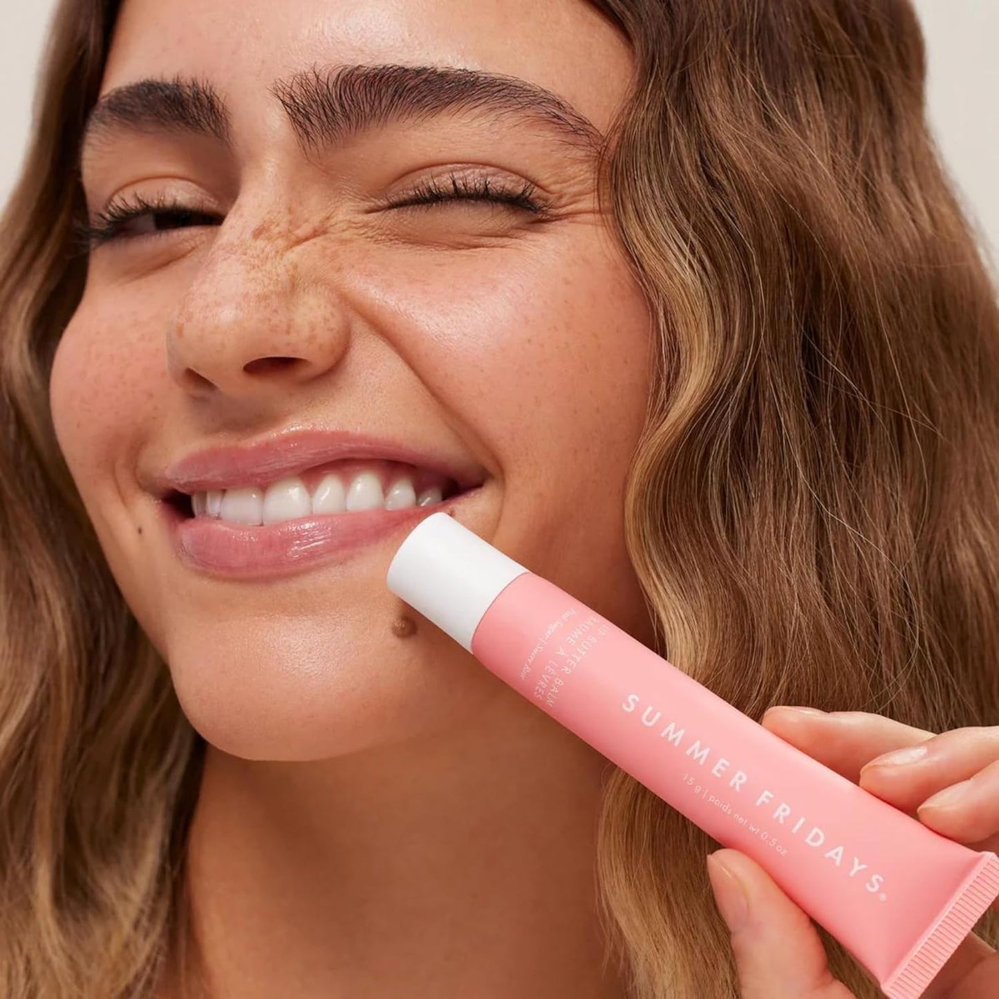 Professional studio shot of Summer Fridays tinted lip butter