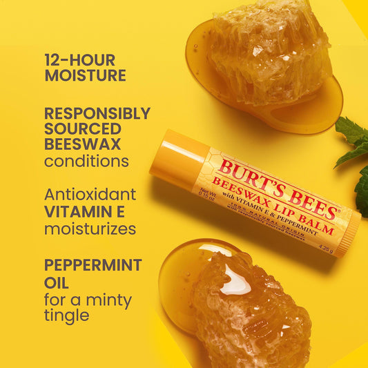 Burt's Bees tint free natural origin lip moisturizer tubes grouped together