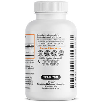 Bronson bone strength formula container highlighting the 120 capsules quantity statement