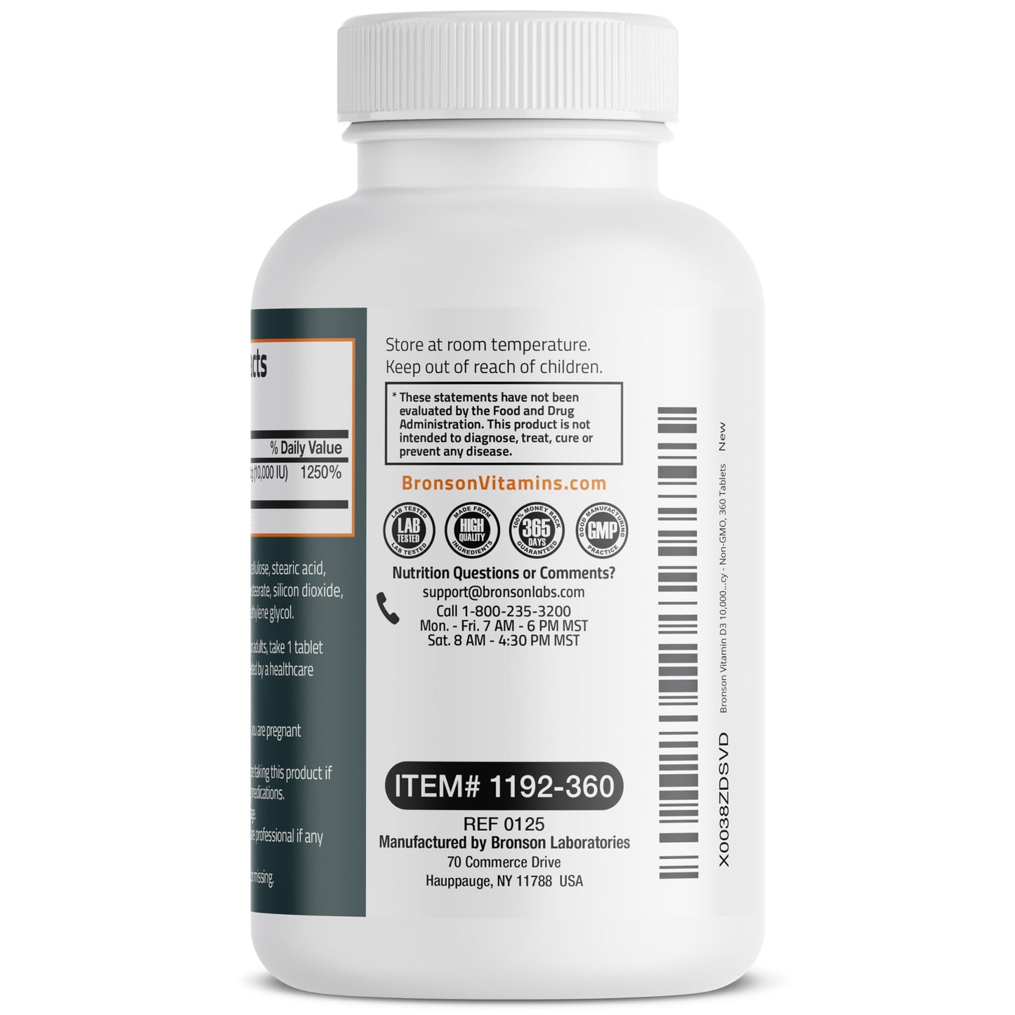 Bronson Vitamins high potency cholecalciferol tablets for bone density and teeth strength