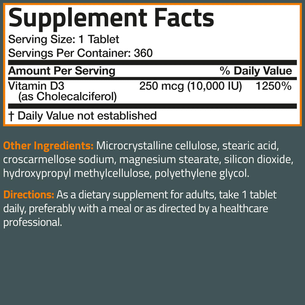 Bronson Basics vitamin D3 complete product packaging