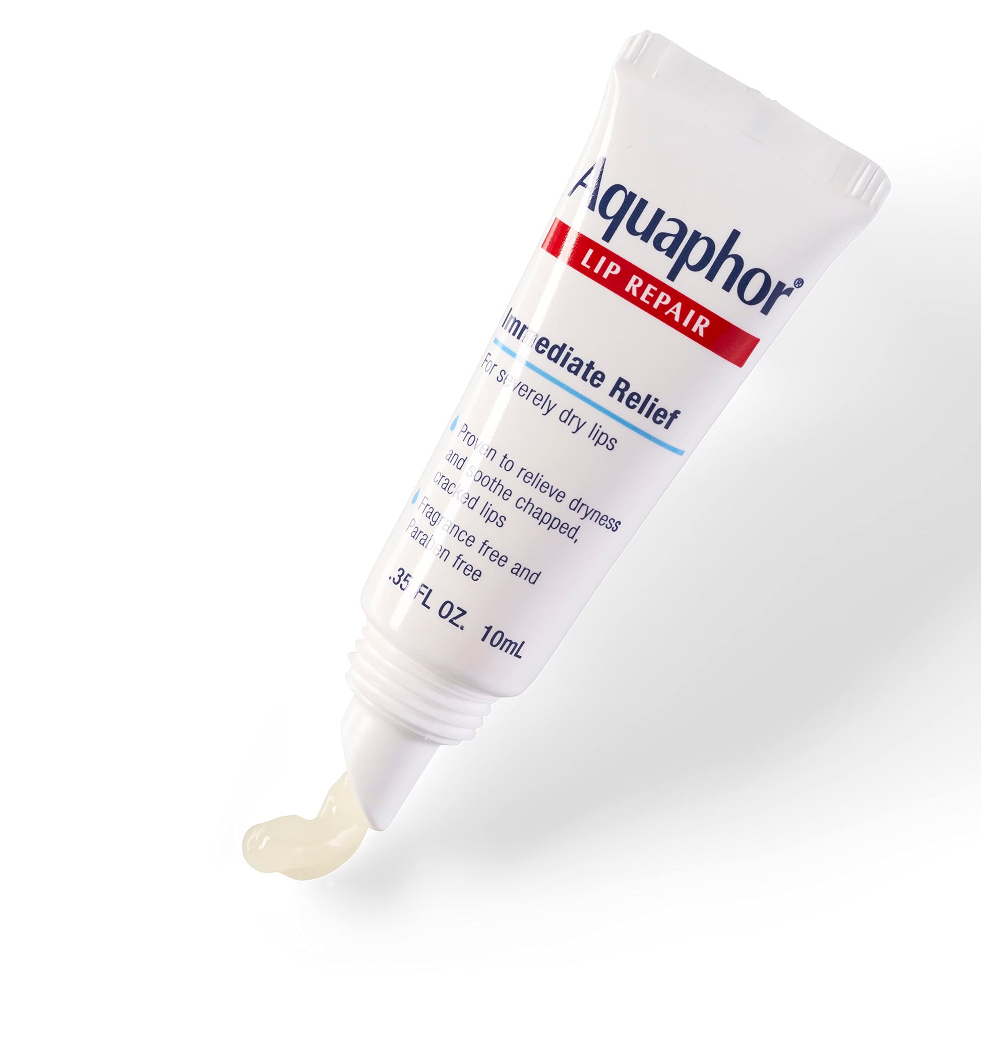 Aquaphor lip care ointment packaging for sensitive skin.