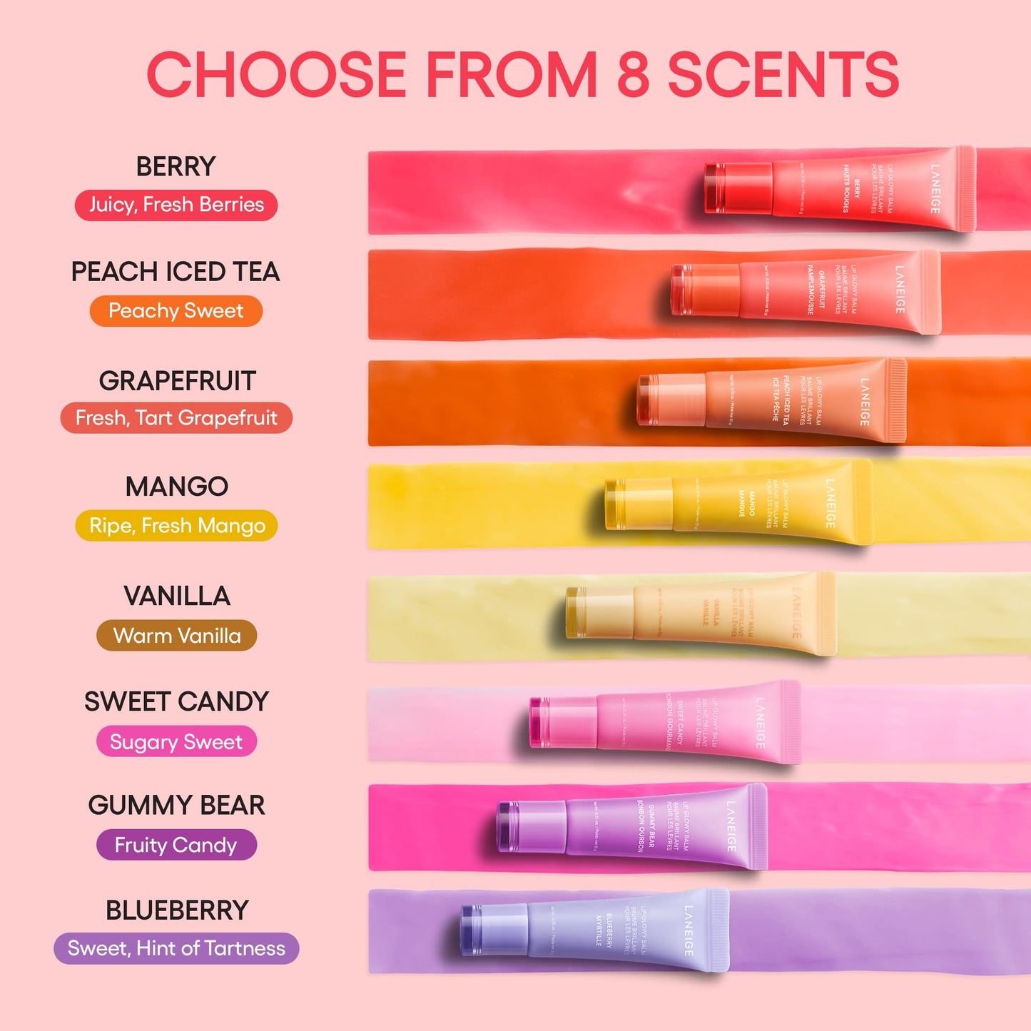 Travel friendly Laneige Lip Glowy Balm tube
