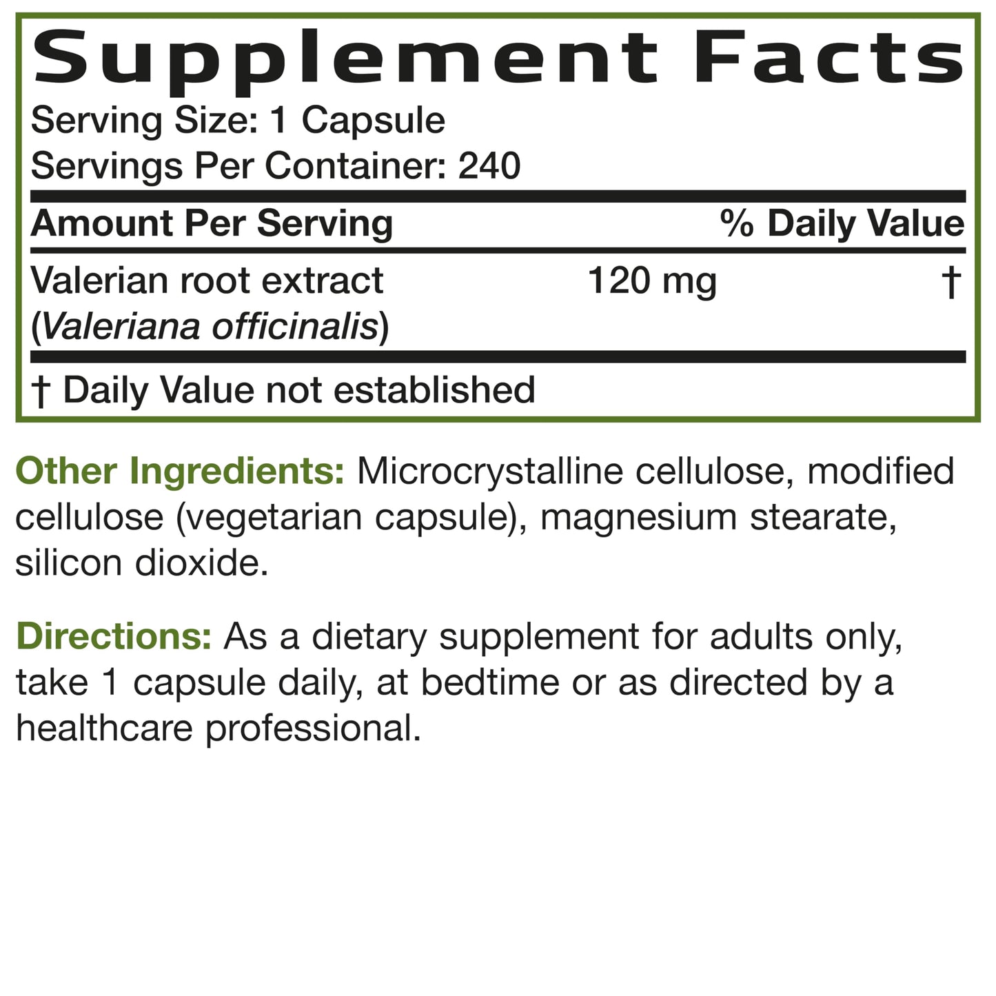 Bronson Valerian root package box front showing premium dietary supplement certification