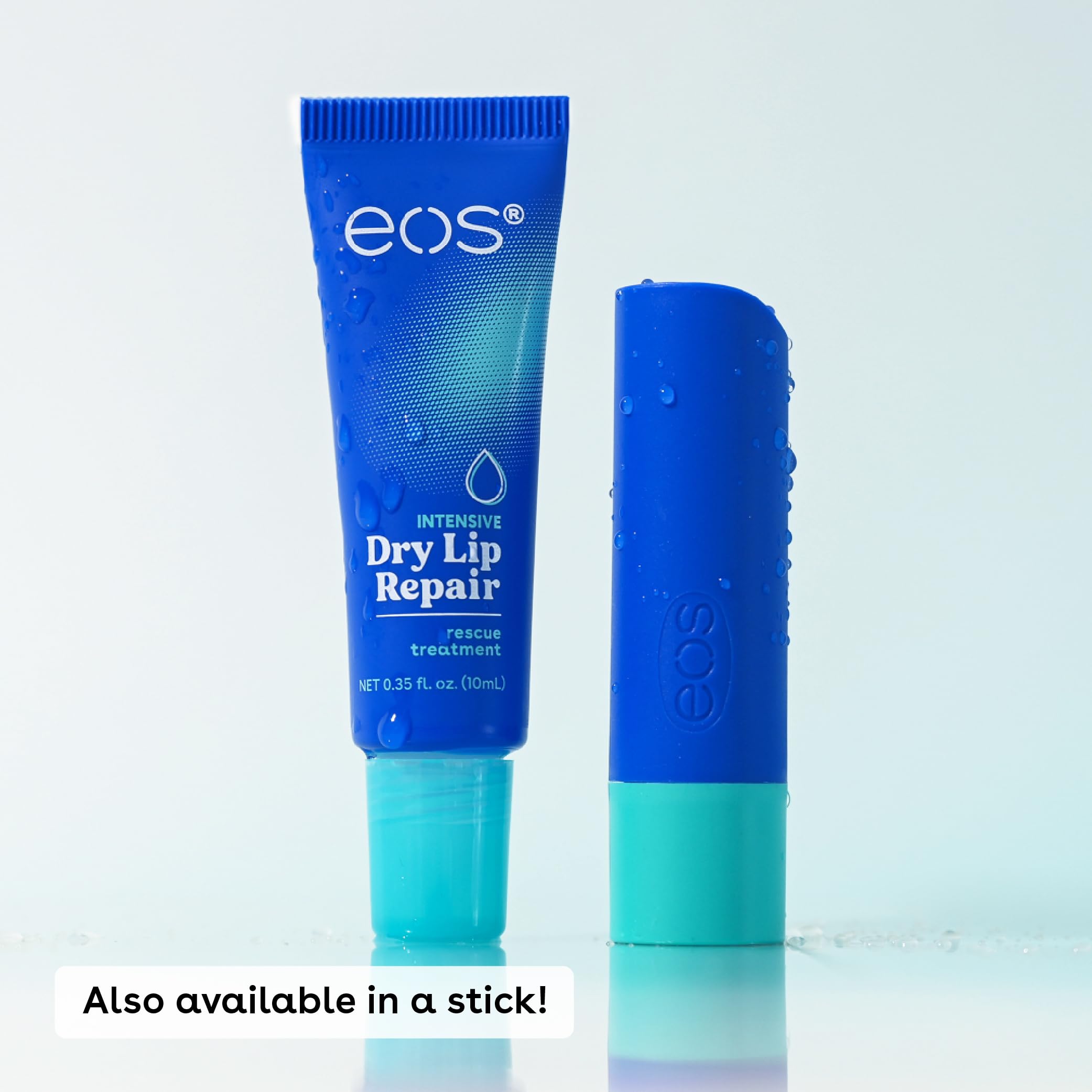 Close up of Eos The Hero lip repair strawberry extract label