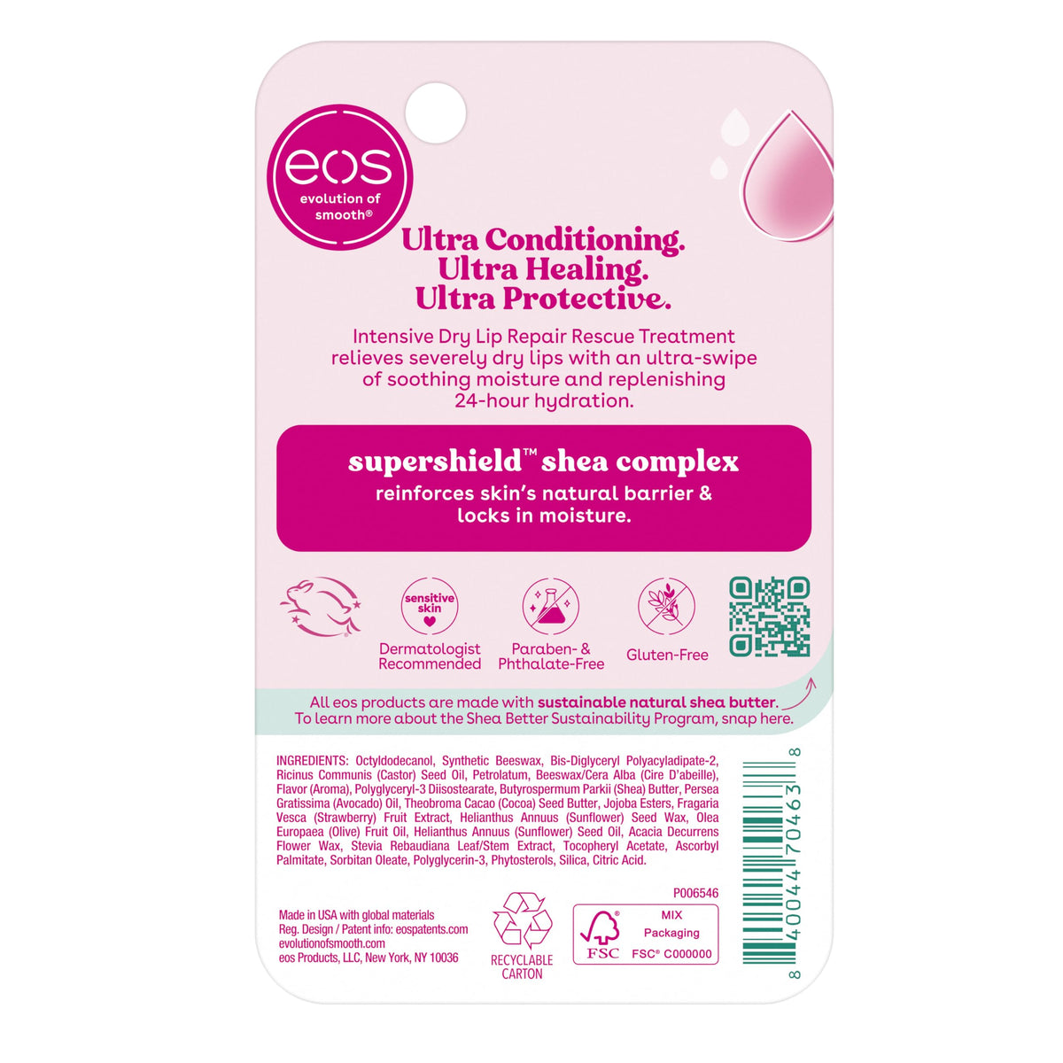 Eos The Hero Lip Balm 0.35 Fluid Ounce Travel Size Box