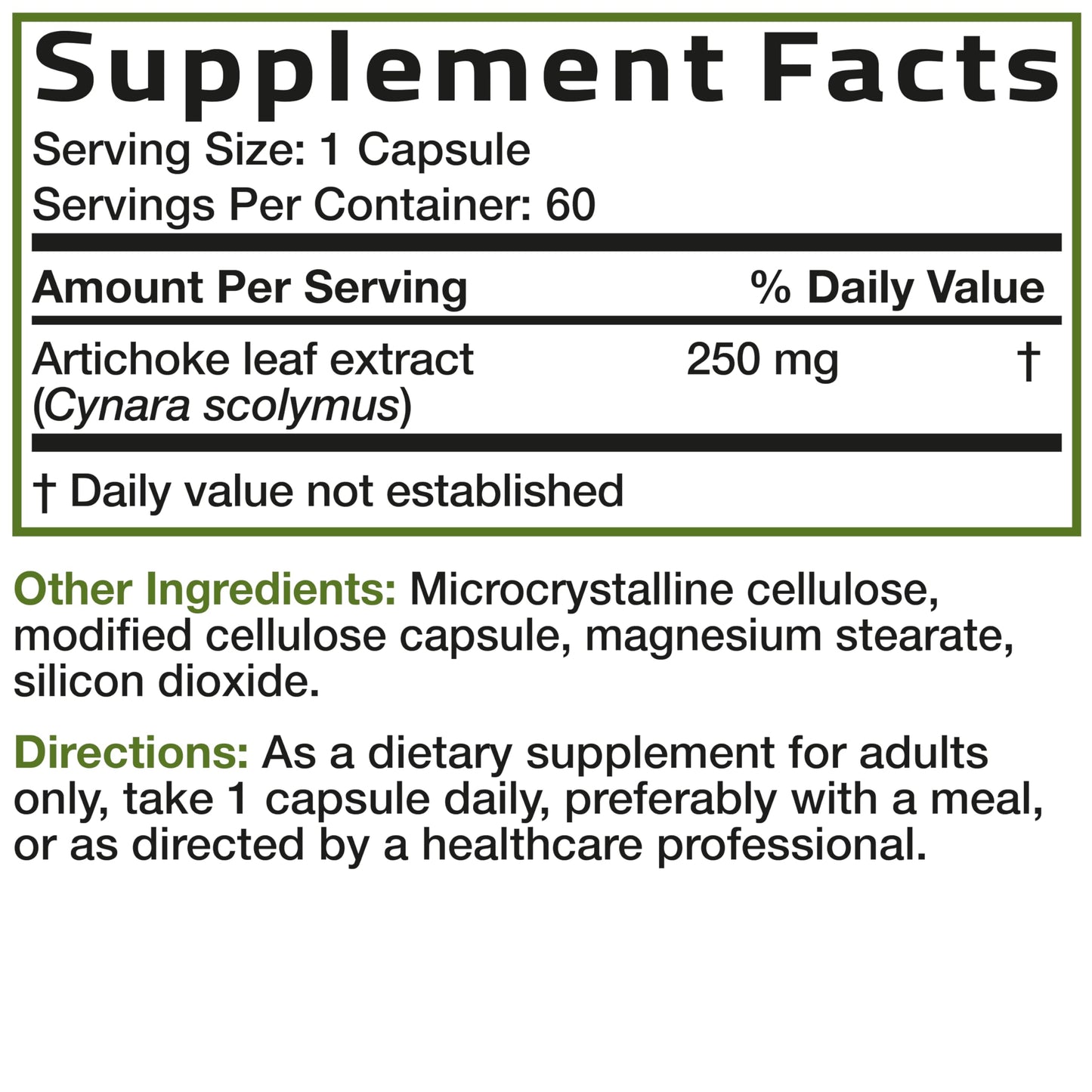 Bronson premium health artichoke extract capsules for natural bile production and bloating relief