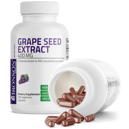 Bronson Grape Seed Extract 180 count bottle top view