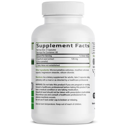 Bronson Grapefruit Seed Extract 120 capsules label detail
