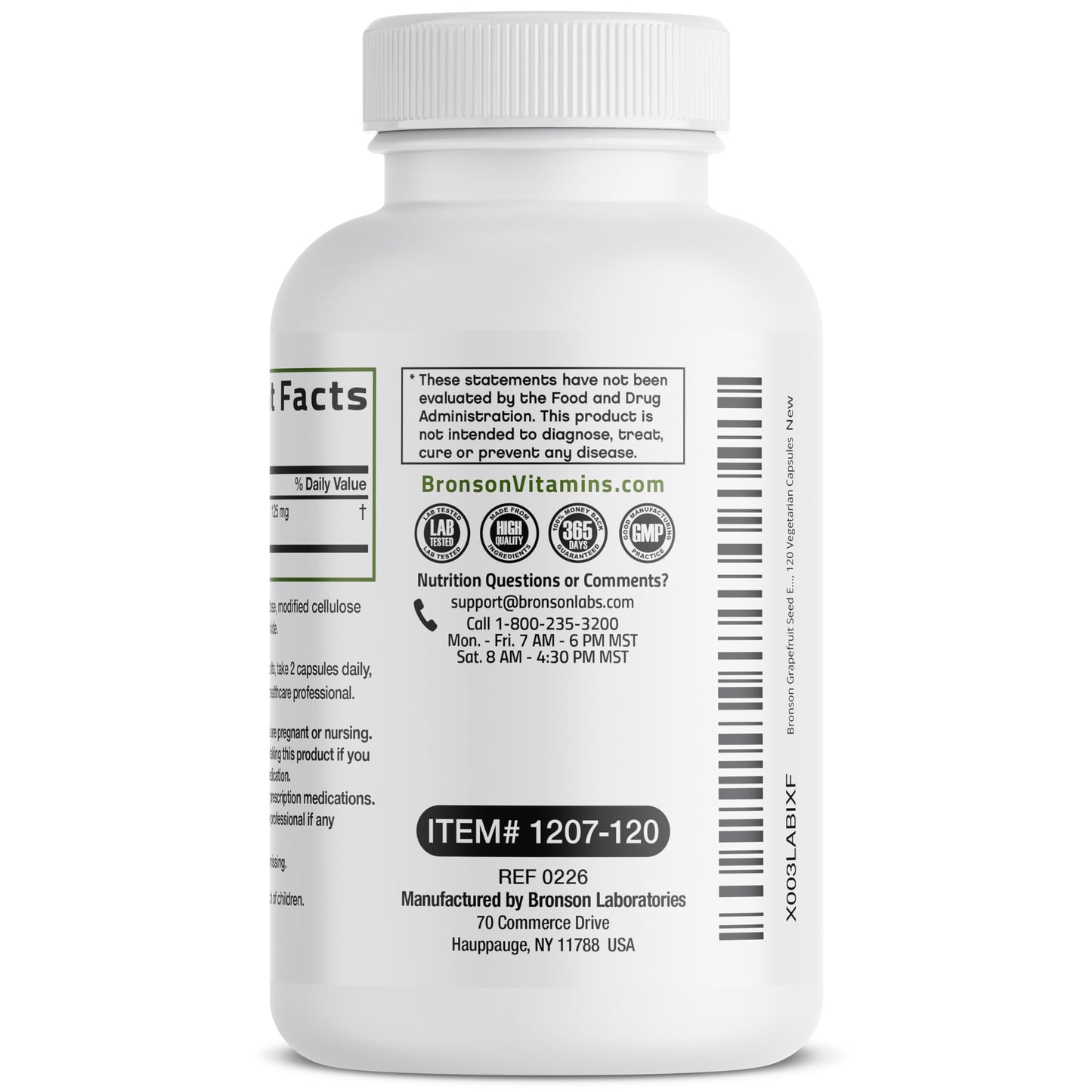 Bronson Grapefruit Seed Extract vegetarian capsules bottle