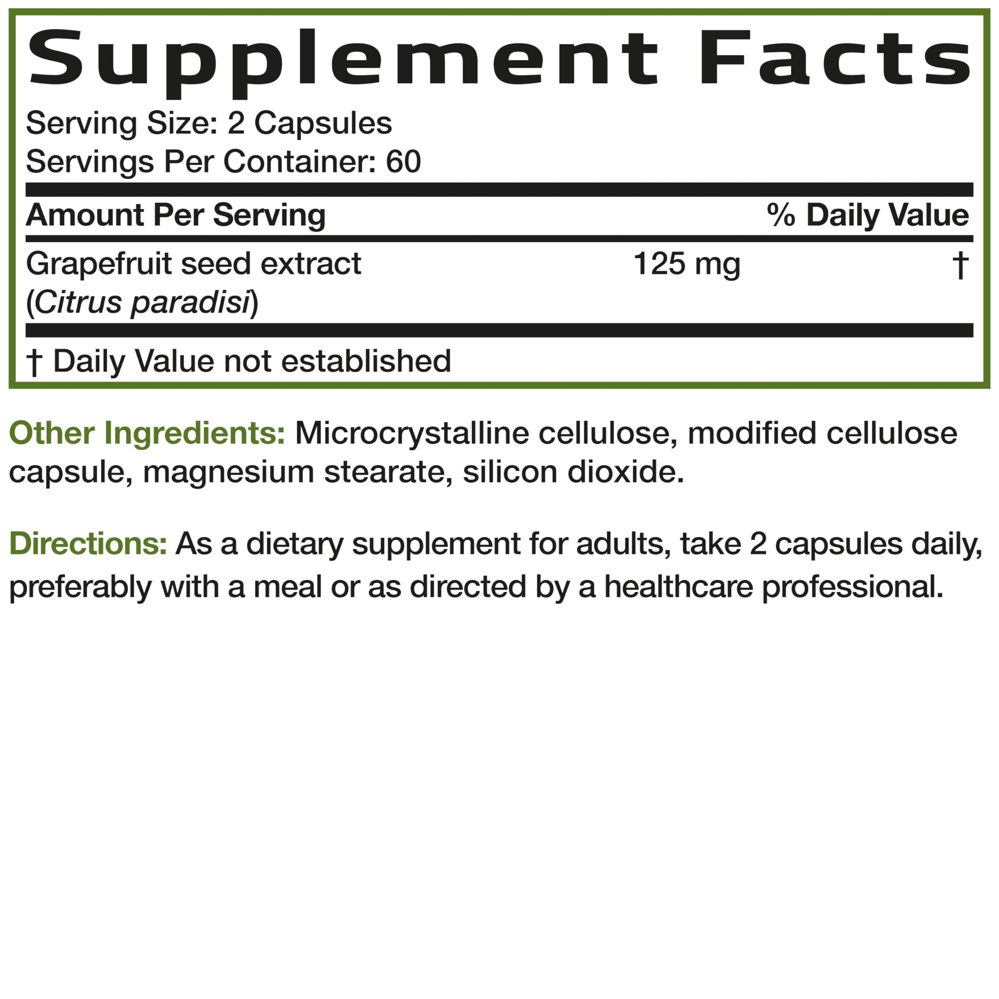 Side view of Bronson Grapefruit Seed Extract supplement bottle