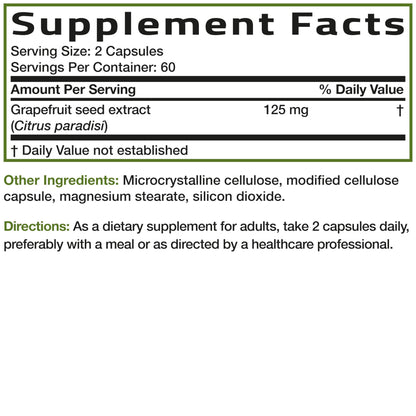 Side view of Bronson Grapefruit Seed Extract supplement bottle