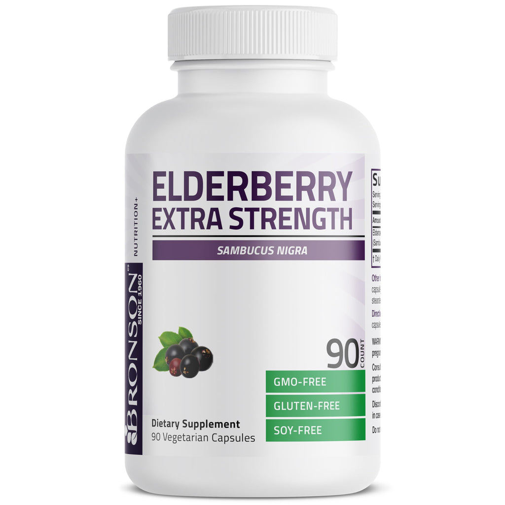 Authentic USA imported Bronson Elderberry extra strength capsules for antioxidant protection