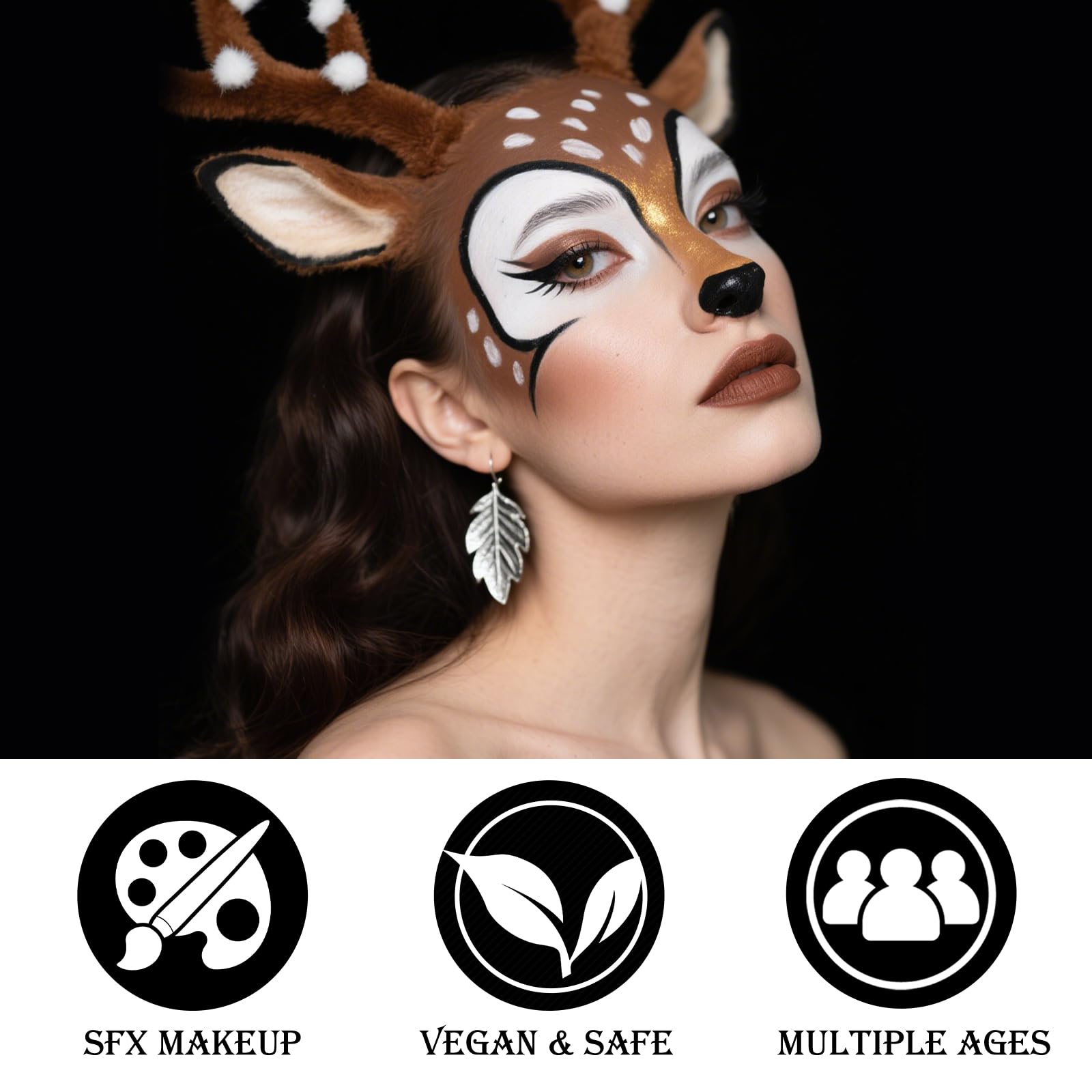 Soft white sponges for blending Halloween face paint