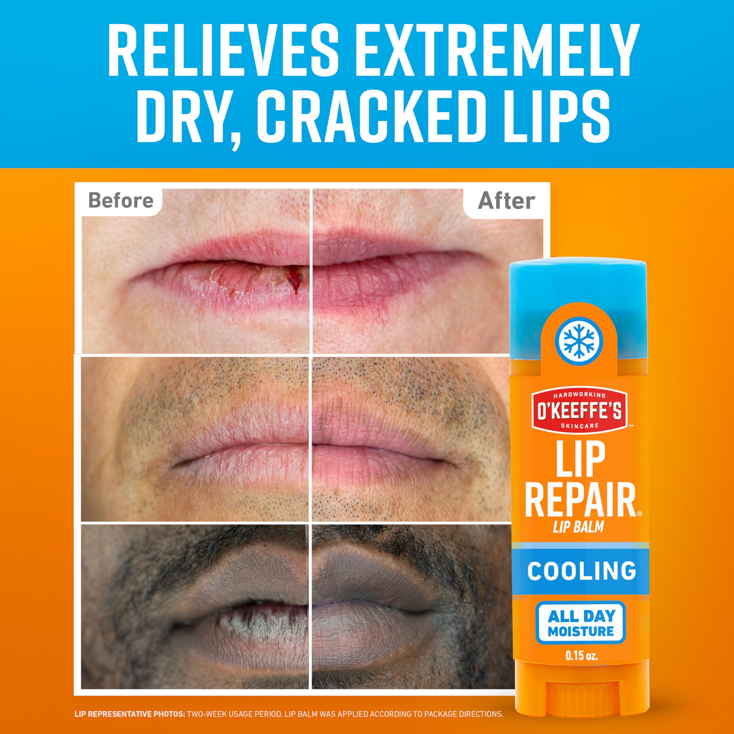 O'Keeffe's twin pack lip balm sticks for dry lips