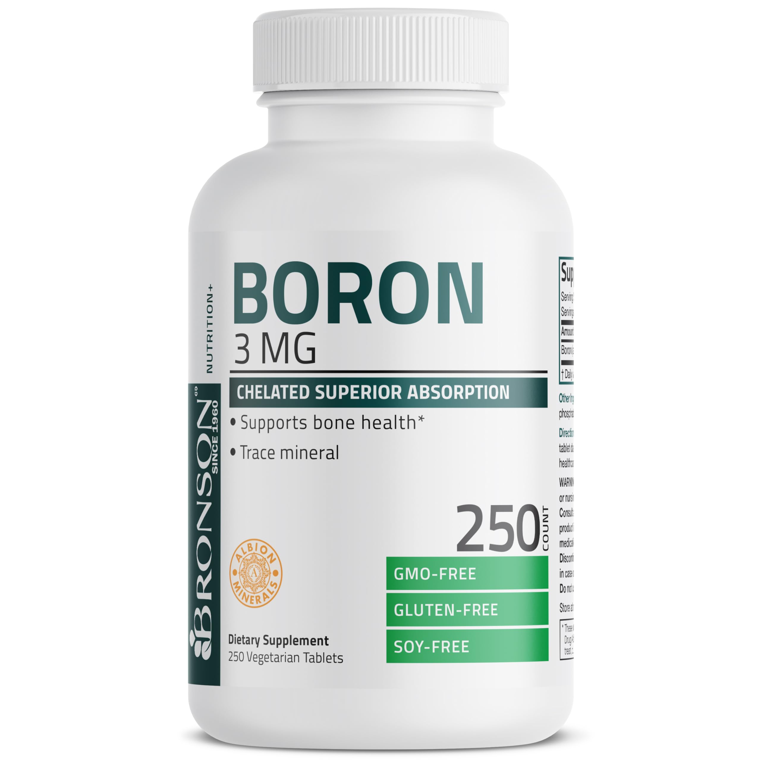 Bronson bone health support supplement highlighting non GMO certifications