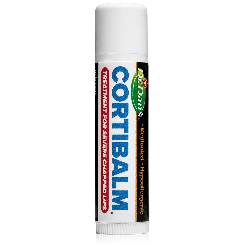 Dr. Dan's Cortibalm single tube container for severe chapped lips.