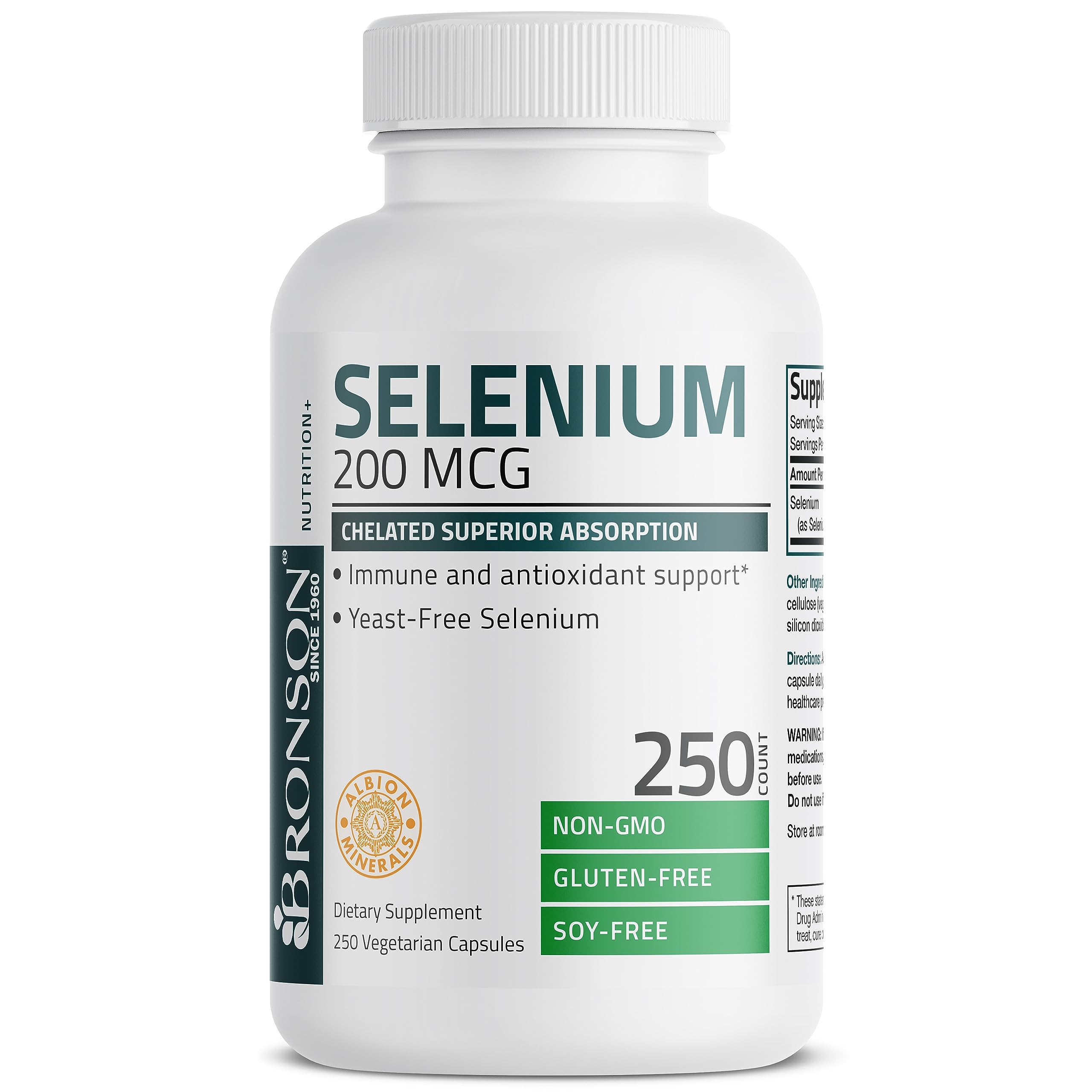 Bronson premium selenium 200 mcg Albion chelated complex packaging
