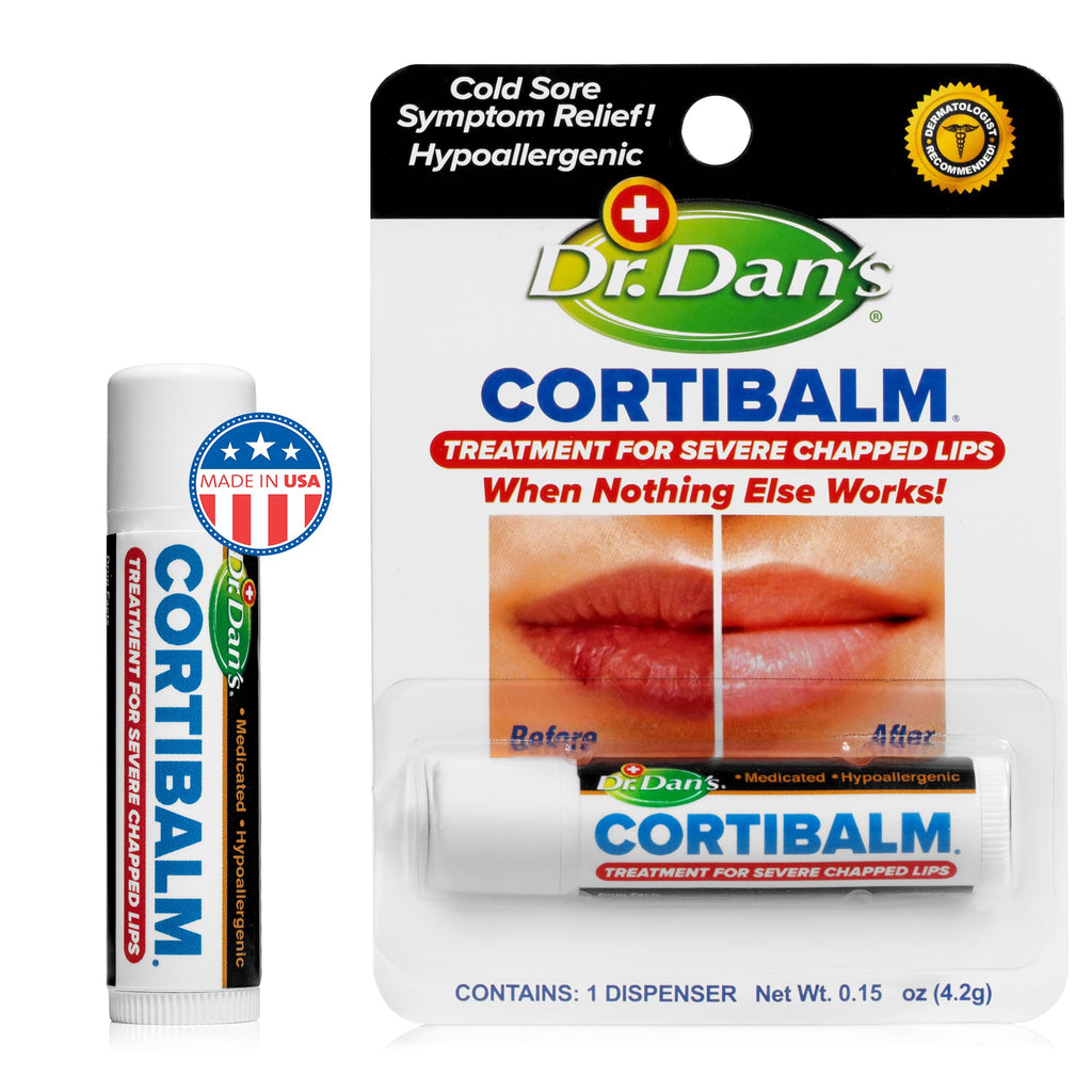 Dr. Dan's Cortibalm authentic USA sourced packaging overview.