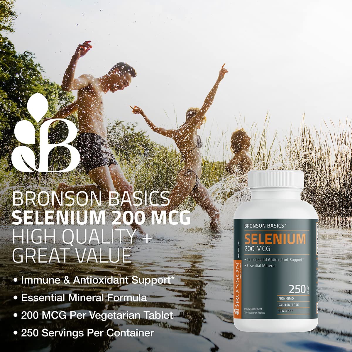 Authentic imported USA daily selenium antioxidant mineral supplement for cellular health