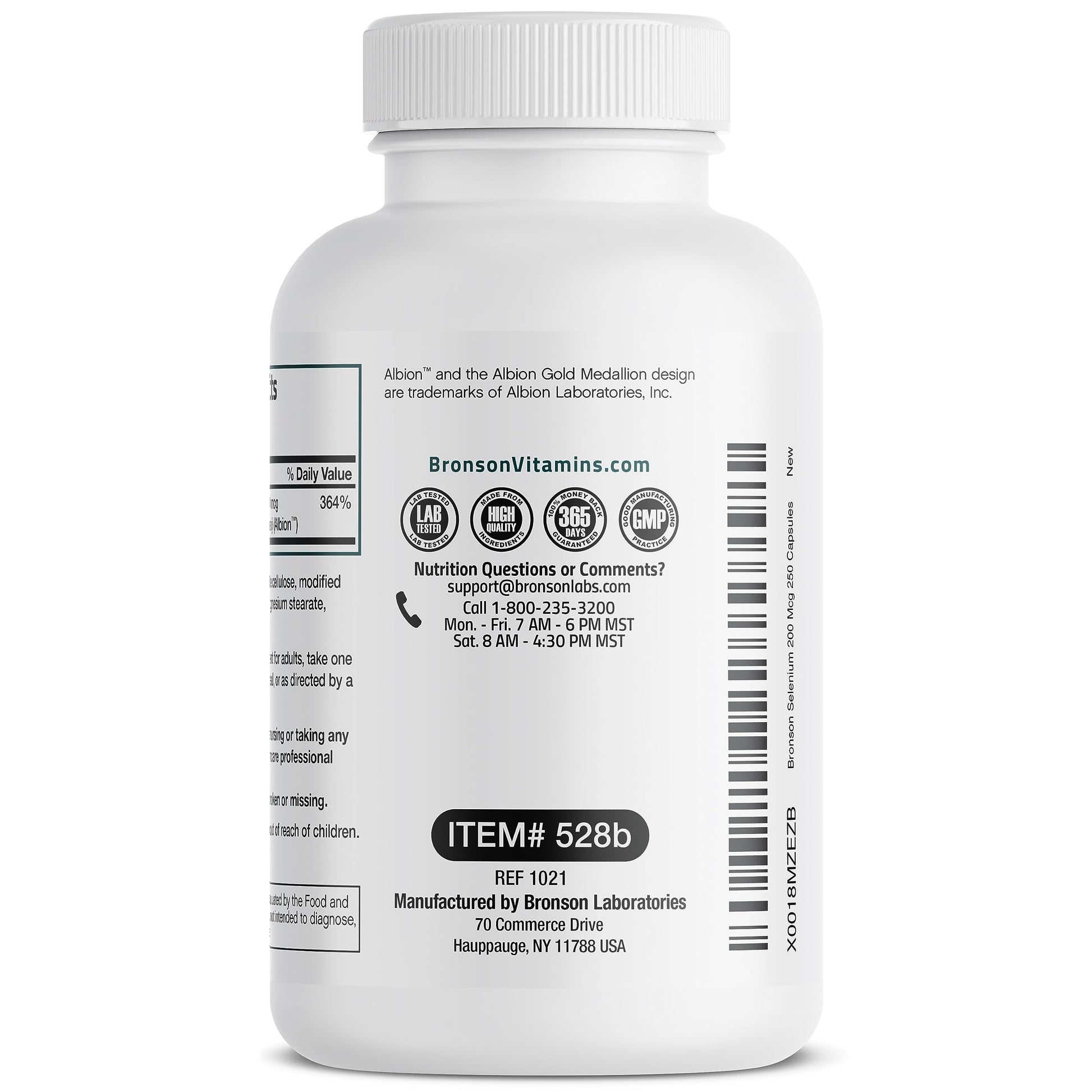 Bronson immune system and thyroid support vegetarian supplement nutrition panel