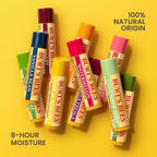 Vanilla Bean lip balm tube highlighting natural ingredients