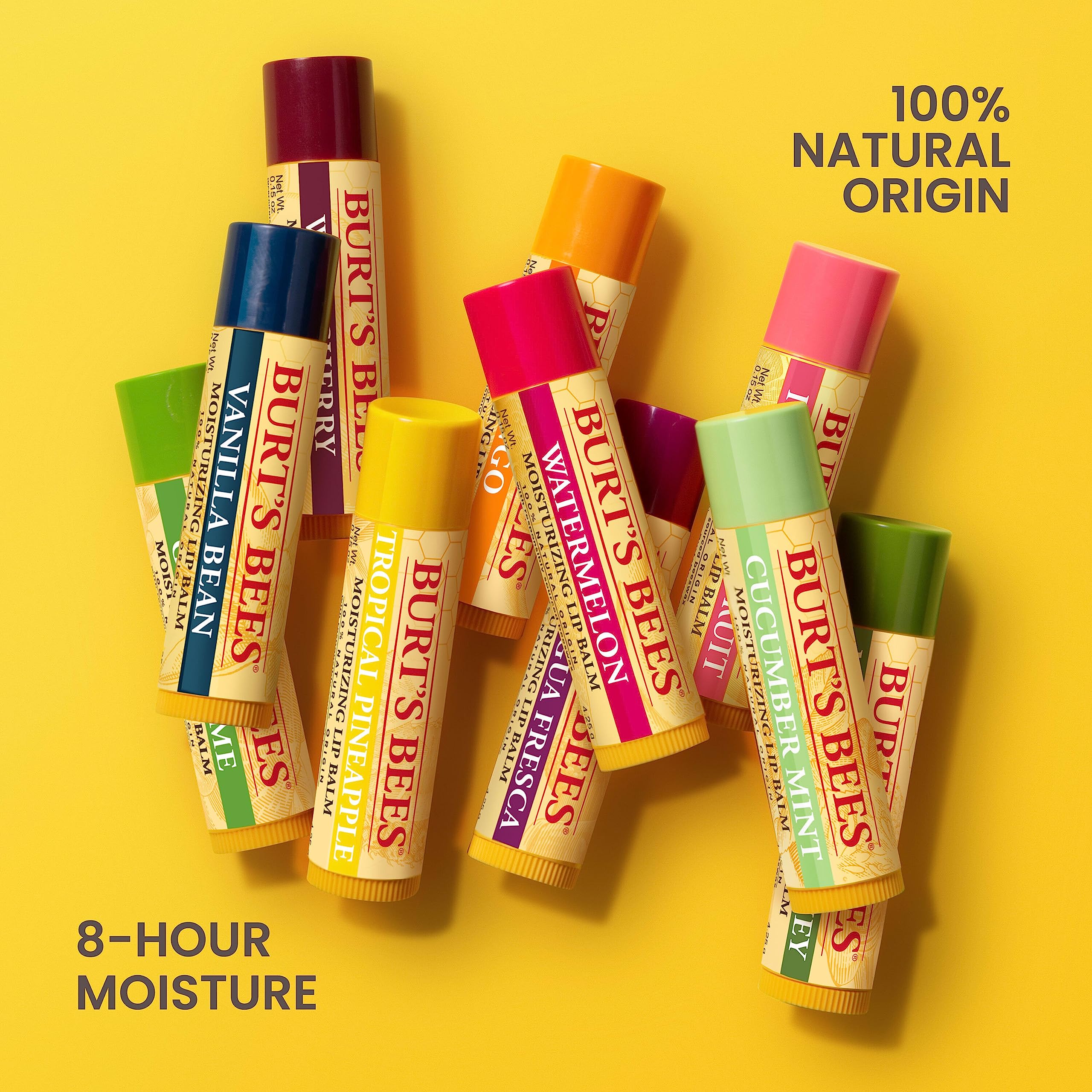 Tint free matte finish lip balm tubes by Burt's Bees for intensive dry lip care.