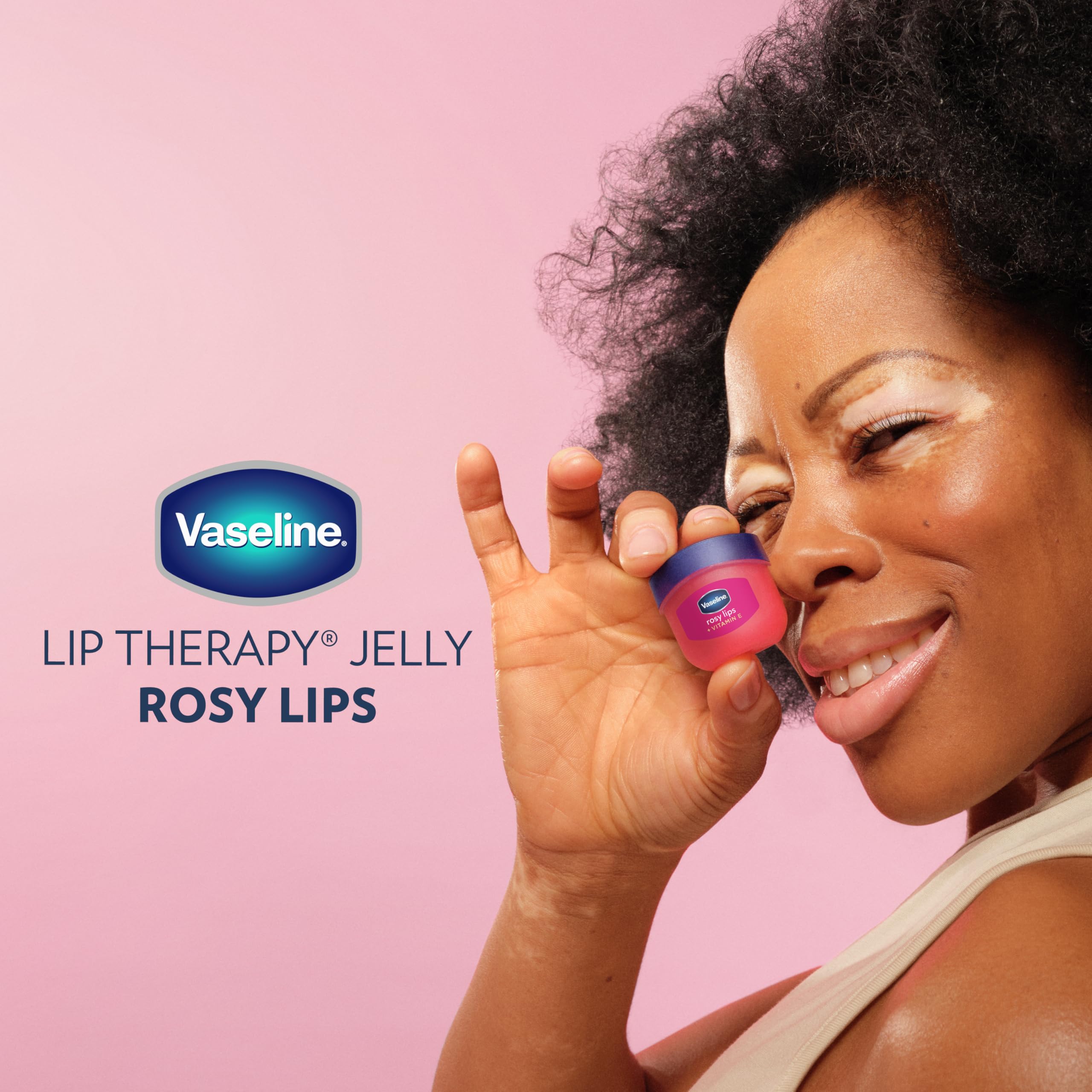 Close up of Vaseline lip balm texture for dry lips