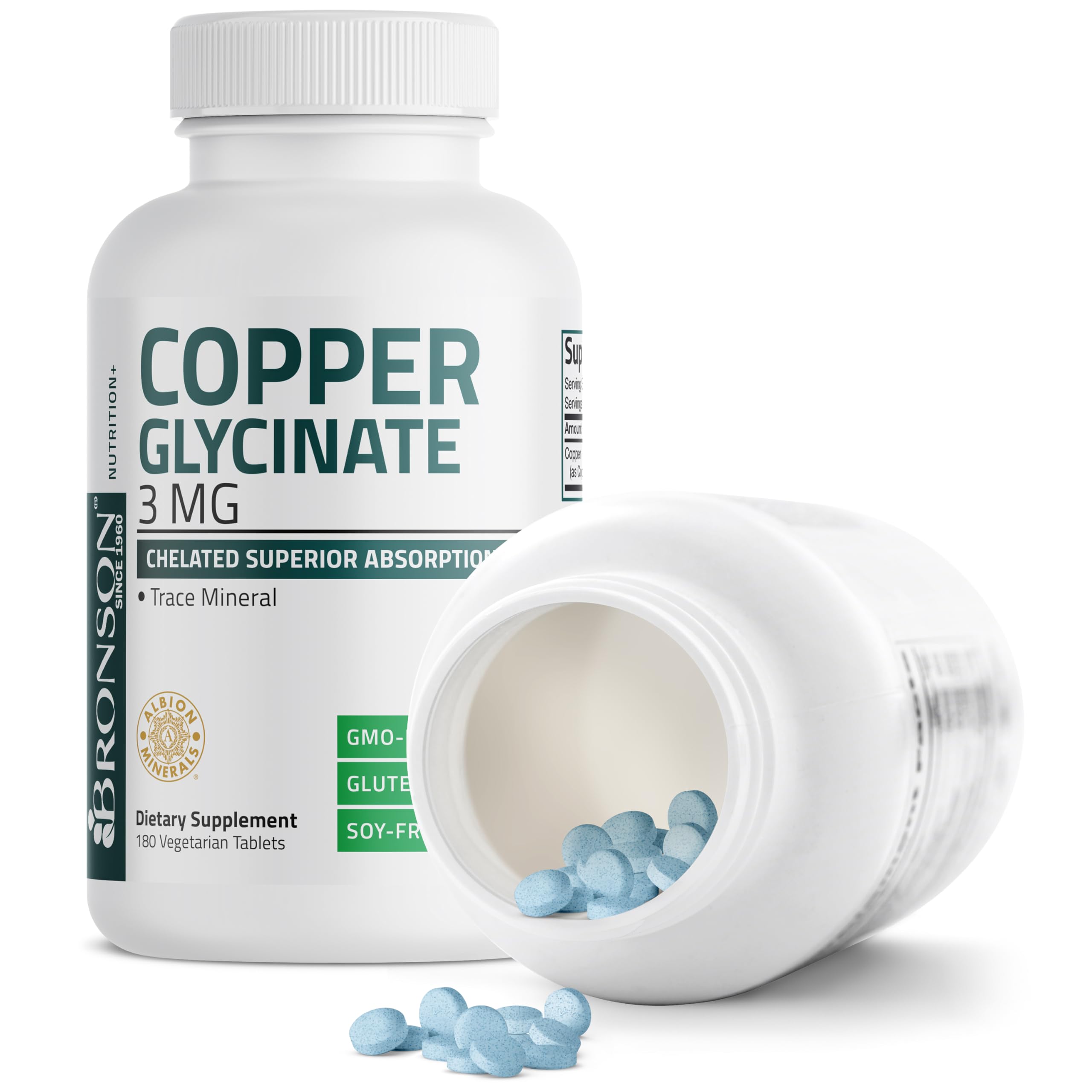 Close up look of Bronson health trace mineral supplement for connective tissue wellness