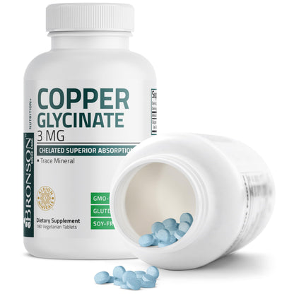Close up look of Bronson health trace mineral supplement for connective tissue wellness