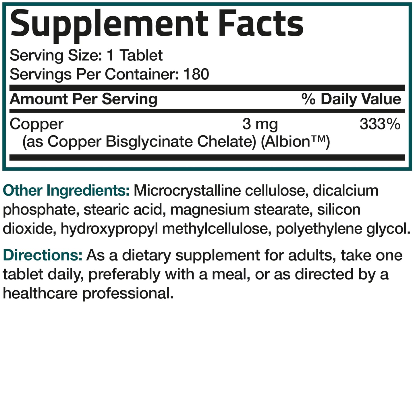 Bronson copper bisglycinate dietary supplement showing vegetarian friendly certification details