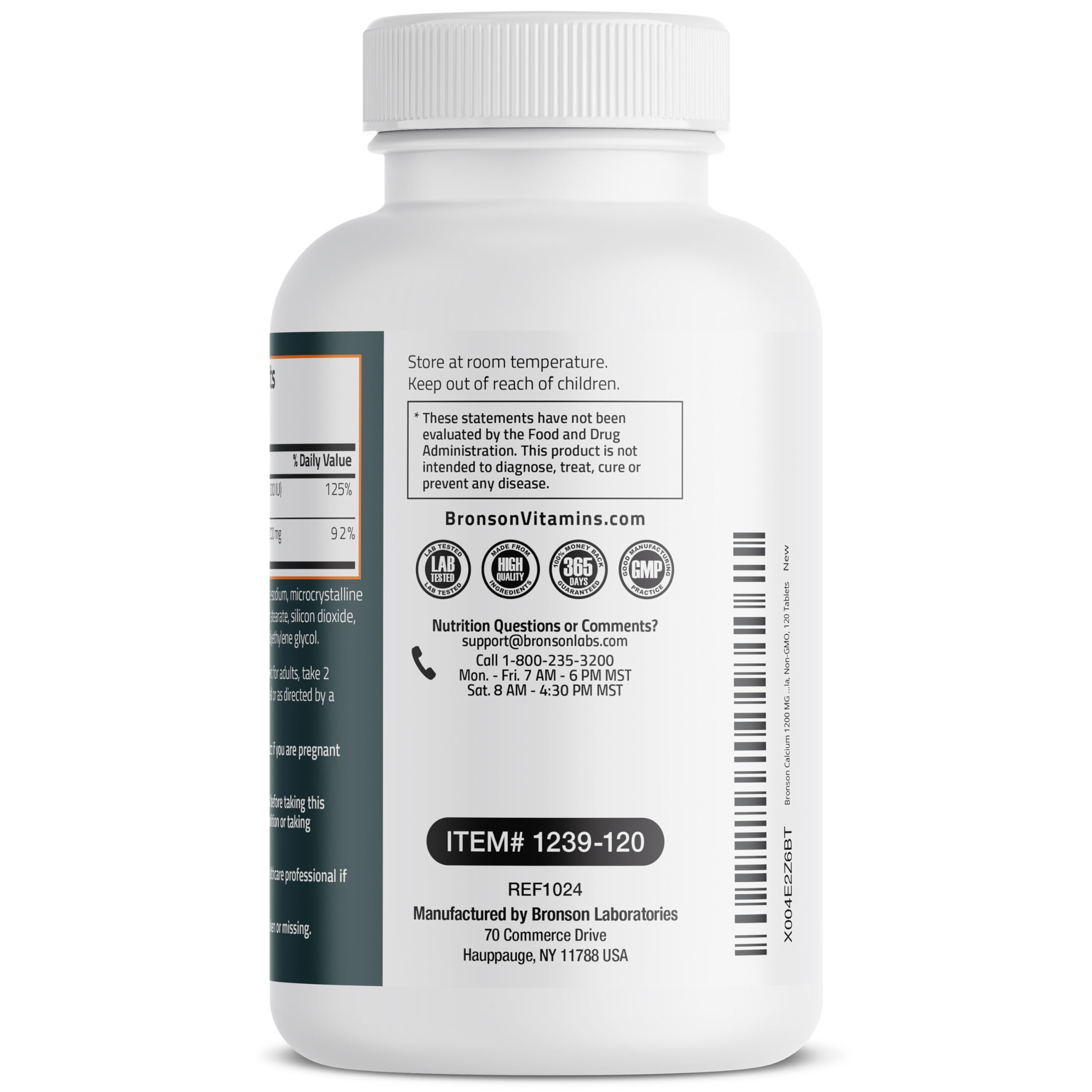 Bronson Vitamins Calcium D3 dietary supplement packaging close up