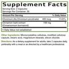 60 vegetarian capsules Bronson Cinnamon Plus Chromium dietary supplement