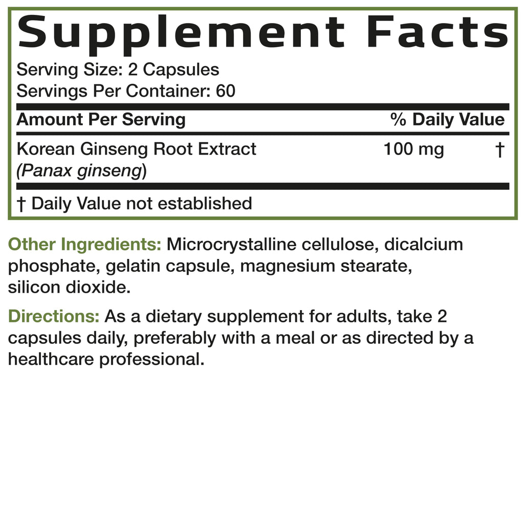 Bronson Korean Panax Ginseng for energy and memory support
