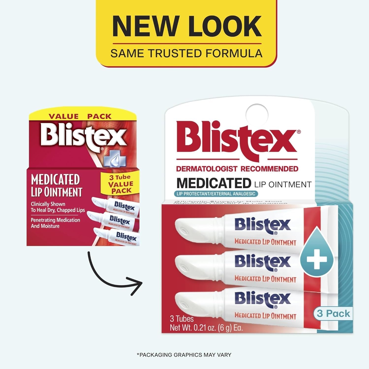 Blistex medicated lip care tube being squeezed for application